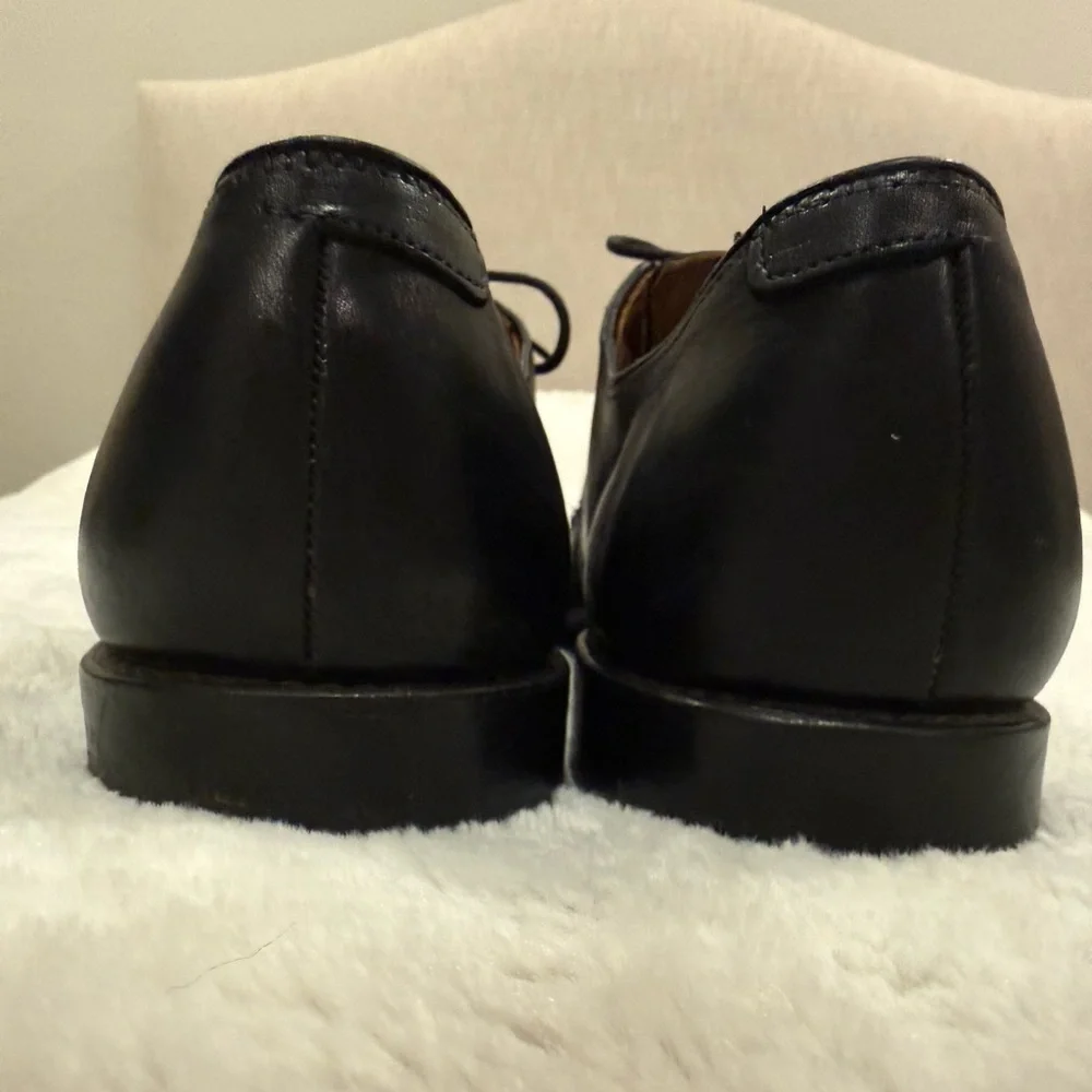 Allen Edmonds Riverside Black Leather Cap-Toe Derby - Size 11.5 D